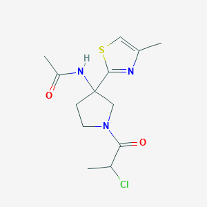 N-[1-(2-Chloropropanoyl)-3-(4-methyl-1,3-thiazol-2-yl)pyrrolidin-3-yl]acetamide