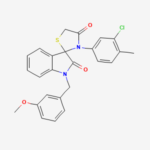 molecular formula C25H21ClN2O3S B2864202 3'-(3-Chloro-4-methylphenyl)-1-[(3-methoxyphenyl)methyl]-1,2-dihydrospiro[indole-3,2'-[1,3]thiazolidine]-2,4'-dione CAS No. 894542-92-8