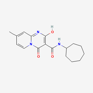 molecular formula C17H21N3O3 B2864204 N-环庚基-2-羟基-8-甲基-4-氧代-4H-吡啶并[1,2-a]嘧啶-3-甲酰胺 CAS No. 886896-56-6