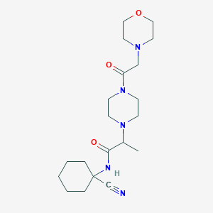 molecular formula C20H33N5O3 B2864205 N-(1-Cyanocyclohexyl)-2-[4-(2-morpholin-4-ylacetyl)piperazin-1-yl]propanamide CAS No. 1043054-79-0