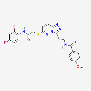 molecular formula C23H20F2N6O3S B2864211 N-(2-(6-((2-((2,4-difluorophenyl)amino)-2-oxoethyl)thio)-[1,2,4]triazolo[4,3-b]pyridazin-3-yl)ethyl)-4-methoxybenzamide CAS No. 872995-66-9
