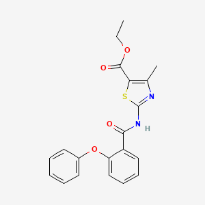 molecular formula C20H18N2O4S B2864213 4-甲基-2-(2-苯氧基苯甲酰胺)噻唑-5-甲酸乙酯 CAS No. 328539-60-2
