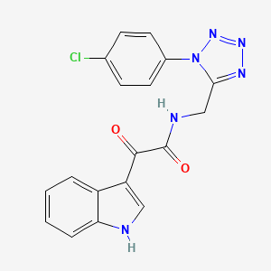 molecular formula C18H13ClN6O2 B2864217 N-((1-(4-氯苯基)-1H-四唑-5-基)甲基)-2-(1H-吲哚-3-基)-2-氧代乙酰胺 CAS No. 897623-26-6