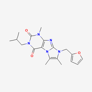 molecular formula C19H23N5O3 B2864218 8-(furan-2-ylmethyl)-3-isobutyl-1,6,7-trimethyl-1H-imidazo[2,1-f]purine-2,4(3H,8H)-dione CAS No. 896851-42-6
