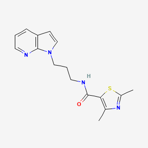 molecular formula C16H18N4OS B2864219 2,4-dimethyl-N-(3-{1H-pyrrolo[2,3-b]pyridin-1-yl}propyl)-1,3-thiazole-5-carboxamide CAS No. 1795410-29-5