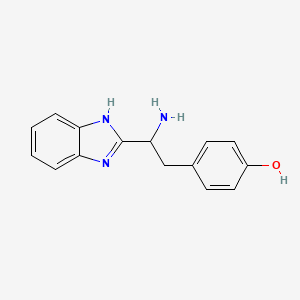 molecular formula C15H15N3O B2864224 4-[2-amino-2-(1H-1,3-benzodiazol-2-yl)ethyl]phenol CAS No. 108787-14-0