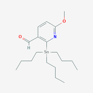 molecular formula C19H33NO2Sn B2864228 5-Methoxy-3-formyl-2-(tributylstannyl)pyridine CAS No. 2265921-90-0