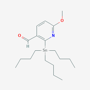 molecular formula C19H33NO2Sn B2864228 6-Methoxy-2-tributylstannylpyridine-3-carbaldehyde CAS No. 2265921-90-0