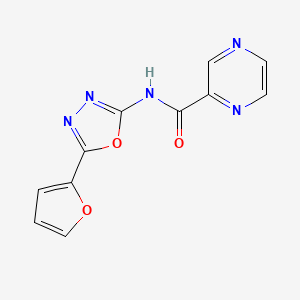 molecular formula C11H7N5O3 B2864232 N-(5-(furan-2-yl)-1,3,4-oxadiazol-2-yl)pyrazine-2-carboxamide CAS No. 1210974-71-2
