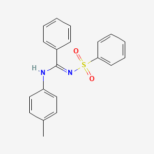 molecular formula C20H18N2O2S B2864238 N'-(benzenesulfonyl)-N-(4-methylphenyl)benzenecarboximidamide CAS No. 31789-53-4