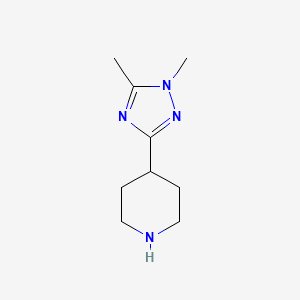 molecular formula C9H16N4 B2864240 4-(二甲基-1H-1,2,4-三唑-3-基)哌啶 CAS No. 1368873-18-0