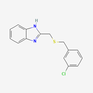 molecular formula C15H13ClN2S B2864245 2-({[(3-chlorophenyl)methyl]sulfanyl}methyl)-1H-1,3-benzodiazole CAS No. 871562-33-3