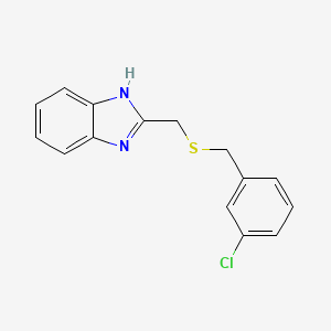 molecular formula C15H13ClN2S B2864245 2-(((3-chlorobenzyl)thio)methyl)-1H-benzo[d]imidazole CAS No. 871562-33-3