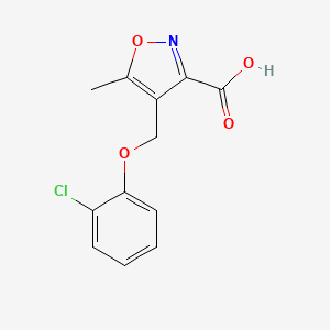 molecular formula C12H10ClNO4 B2864246 4-[(2-Chlorophenoxy)methyl]-5-methylisoxazole-3-carboxylic acid CAS No. 905810-50-6