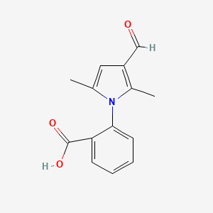 molecular formula C14H13NO3 B2864255 2-(3-formyl-2,5-dimethyl-1H-pyrrol-1-yl)benzoic acid CAS No. 872136-88-4