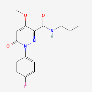 molecular formula C15H16FN3O3 B2864256 1-(4-氟苯基)-4-甲氧基-6-氧代-N-丙基吡嗪-3-甲酰胺 CAS No. 921582-80-1