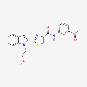 molecular formula C23H21N3O3S B2864258 N-(3-acetylphenyl)-2-(1-(2-methoxyethyl)-1H-indol-2-yl)thiazole-4-carboxamide CAS No. 1170642-16-6
