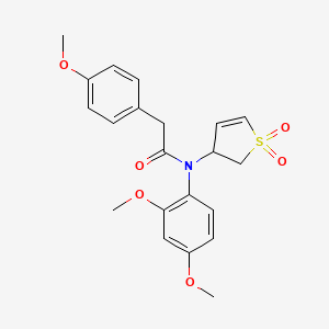 molecular formula C21H23NO6S B2864269 N-(2,4-dimethoxyphenyl)-N-(1,1-dioxido-2,3-dihydrothiophen-3-yl)-2-(4-methoxyphenyl)acetamide CAS No. 863443-50-9