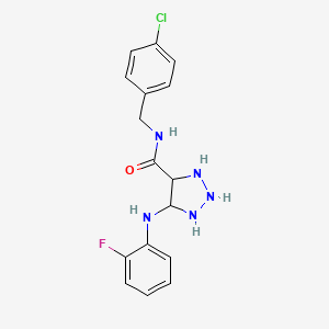 molecular formula C16H13ClFN5O B2864273 N-[(4-chlorophenyl)methyl]-5-[(2-fluorophenyl)amino]-1H-1,2,3-triazole-4-carboxamide CAS No. 1291833-33-4