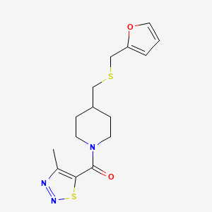 (4-(((Furan-2-ylmethyl)thio)methyl)piperidin-1-yl)(4-methyl-1,2,3-thiadiazol-5-yl)methanone