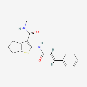 molecular formula C18H18N2O2S B2864286 2-cinnamamido-N-methyl-5,6-dihydro-4H-cyclopenta[b]thiophene-3-carboxamide CAS No. 1322239-13-3