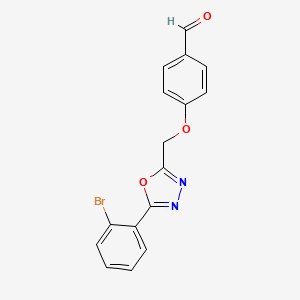 molecular formula C16H11BrN2O3 B2864293 4-[[5-(2-Bromophenyl)-1,3,4-oxadiazol-2-yl]methoxy]benzaldehyde CAS No. 735306-27-1