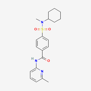 molecular formula C20H25N3O3S B2864299 4-(N-环己基-N-甲基磺酰氨基)-N-(6-甲基吡啶-2-基)苯甲酰胺 CAS No. 683762-72-3