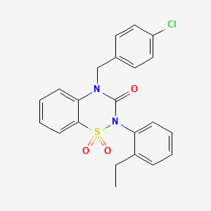 molecular formula C22H19ClN2O3S B2864302 4-(4-chlorobenzyl)-2-(2-ethylphenyl)-2H-1,2,4-benzothiadiazin-3(4H)-one 1,1-dioxide CAS No. 895650-41-6