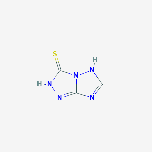 molecular formula C3H3N5S B2864315 2,5-Dihydro-[1,2,4]triazolo[4,3-b][1,2,4]triazole-3-thione CAS No. 13728-26-2