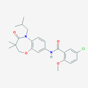 molecular formula C23H27ClN2O4 B2864319 5-chloro-N-(5-isobutyl-3,3-dimethyl-4-oxo-2,3,4,5-tetrahydrobenzo[b][1,4]oxazepin-8-yl)-2-methoxybenzamide CAS No. 921810-00-6