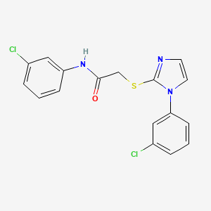 molecular formula C17H13Cl2N3OS B2864325 N-(3-chlorophenyl)-2-{[1-(3-chlorophenyl)-1H-imidazol-2-yl]sulfanyl}acetamide CAS No. 851079-06-6