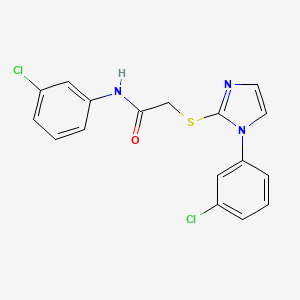 molecular formula C17H13Cl2N3OS B2864325 N-(3-chlorophenyl)-2-[1-(3-chlorophenyl)imidazol-2-yl]sulfanylacetamide CAS No. 851079-06-6