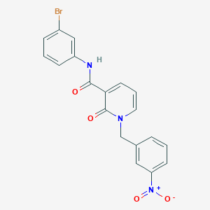 molecular formula C19H14BrN3O4 B2864327 N-(3-bromophenyl)-1-(3-nitrobenzyl)-2-oxo-1,2-dihydropyridine-3-carboxamide CAS No. 899948-51-7