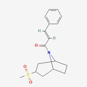 molecular formula C17H21NO3S B2864338 (E)-1-((1R,5S)-3-(methylsulfonyl)-8-azabicyclo[3.2.1]octan-8-yl)-3-phenylprop-2-en-1-one CAS No. 1706495-90-0