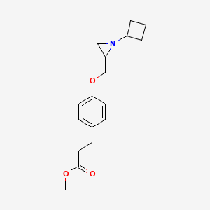 molecular formula C17H23NO3 B2864341 Methyl 3-[4-[(1-cyclobutylaziridin-2-yl)methoxy]phenyl]propanoate CAS No. 2418673-13-7