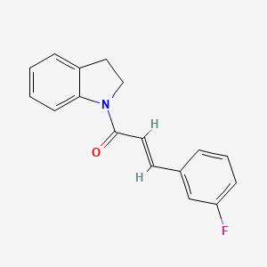 (E)-3-(3-fluorophenyl)-1-(indolin-1-yl)prop-2-en-1-one