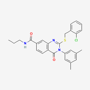 2-((2-chlorobenzyl)thio)-3-(3,5-dimethylphenyl)-4-oxo-N-propyl-3,4-dihydroquinazoline-7-carboxamide