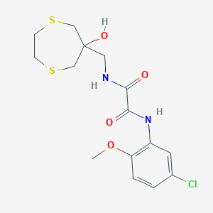 molecular formula C15H19ClN2O4S2 B2864364 N-(5-chloro-2-methoxyphenyl)-N'-[(6-hydroxy-1,4-dithiepan-6-yl)methyl]ethanediamide CAS No. 2415562-09-1
