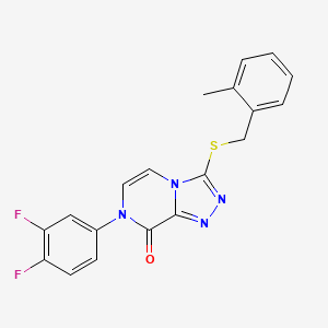 B2864369 7-(3,4-difluorophenyl)-3-[(2-methylbenzyl)thio][1,2,4]triazolo[4,3-a]pyrazin-8(7H)-one CAS No. 1242905-45-8