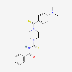 molecular formula C21H24N4OS2 B2864372 N-(4-(4-(dimethylamino)phenylcarbonothioyl)piperazine-1-carbonothioyl)benzamide CAS No. 867136-04-7