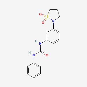 molecular formula C16H17N3O3S B2864375 1-(3-(1,1-Dioxidoisothiazolidin-2-yl)phenyl)-3-phenylurea CAS No. 1203120-33-5