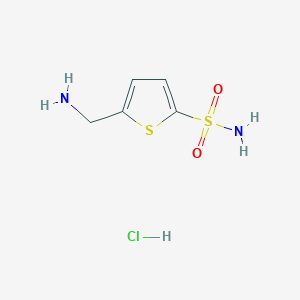 molecular formula C5H9ClN2O2S2 B2864377 5-(Aminomethyl)thiophene-2-sulfonamide hydrochloride CAS No. 21151-36-0