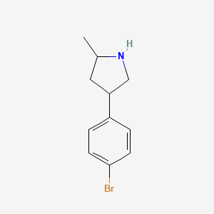 molecular formula C11H14BrN B2864383 4-(4-溴苯基)-2-甲基吡咯烷 CAS No. 1344259-71-7