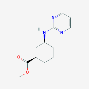 molecular formula C12H17N3O2 B2864390 Methyl (1R,3S)-3-(pyrimidin-2-ylamino)cyclohexane-1-carboxylate CAS No. 2248284-16-2
