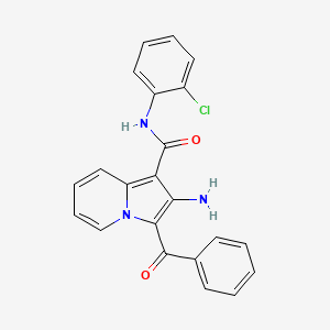 molecular formula C22H16ClN3O2 B2864392 2-amino-3-benzoyl-N-(2-chlorophenyl)indolizine-1-carboxamide CAS No. 898436-96-9