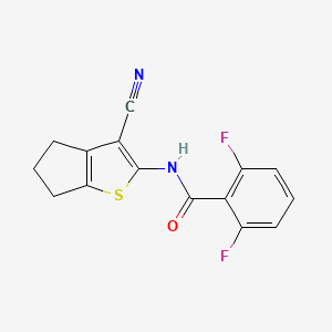 molecular formula C15H10F2N2OS B2864394 N-(3-cyano-5,6-dihydro-4H-cyclopenta[b]thiophen-2-yl)-2,6-difluorobenzamide CAS No. 476277-72-2