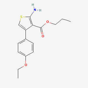 molecular formula C16H19NO3S B2864408 Propyl 2-amino-4-(4-ethoxyphenyl)thiophene-3-carboxylate CAS No. 351158-73-1