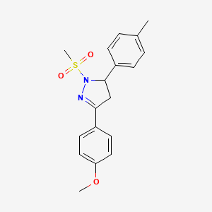 3-(4-methoxyphenyl)-1-(methylsulfonyl)-5-(p-tolyl)-4,5-dihydro-1H-pyrazole