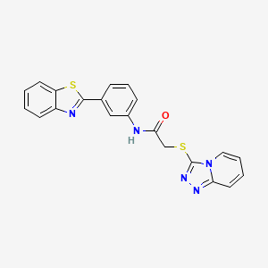 molecular formula C21H15N5OS2 B2864423 N-[3-(1,3-BENZOTHIAZOL-2-YL)PHENYL]-2-{[1,2,4]TRIAZOLO[4,3-A]PYRIDIN-3-YLSULFANYL}ACETAMIDE CAS No. 671198-95-1