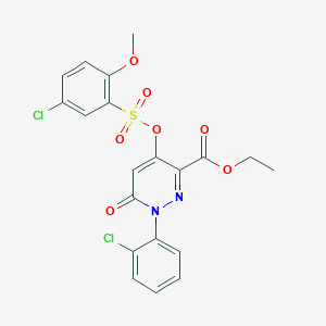 Ethyl 4-(((5-chloro-2-methoxyphenyl)sulfonyl)oxy)-1-(2-chlorophenyl)-6-oxo-1,6-dihydropyridazine-3-carboxylate